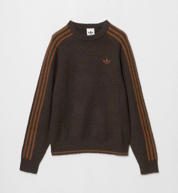 BEAUTY&YOUTH UNITED ARROWS「＜adidas Originals＞スリーストライプス フラッフィー ニットプルオーバー」|ニット・セーター|DK.BROWN