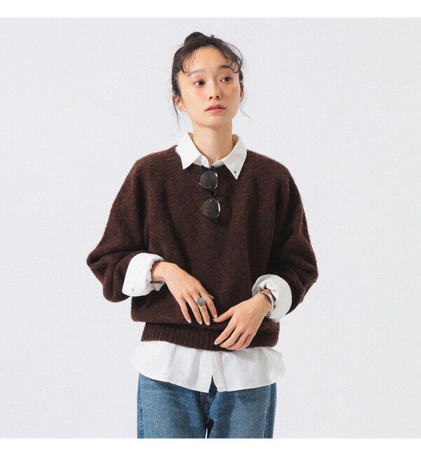 BEAMS SELECTION for WOMEN「【別注】Nor&rsquo;Easterly / ビッグ クルー ネック」|ニット・セーター|MARRON