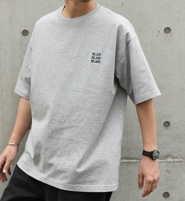 SHIPS any「【WEB限定】SHIPS any: BLAH BLAH BLAH.ワンポイント 刺繍 ルーズ Tシャツ(ユニセックス)◇」|Tシャツ・カットソー|