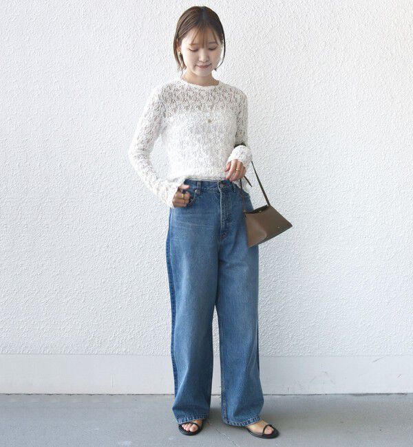 SHIPS for women「〈手洗い可能〉ラッセル レース クルーネック カットソー」|Tシャツ・カットソー|