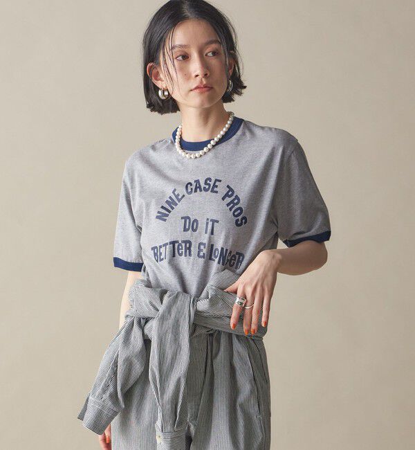 SHIPS for women「SHIPS NINE CASE:〈洗濯機可能〉プリント リンガー TEE」|Tシャツ・カットソー|