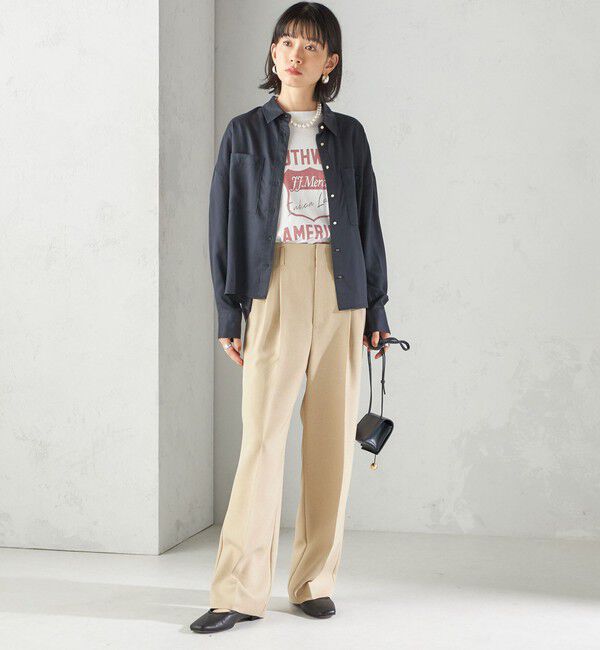 SHIPS for women「〈手洗い可能〉TUMUGITO(R) シャーク ツイード タック パンツ」|その他|