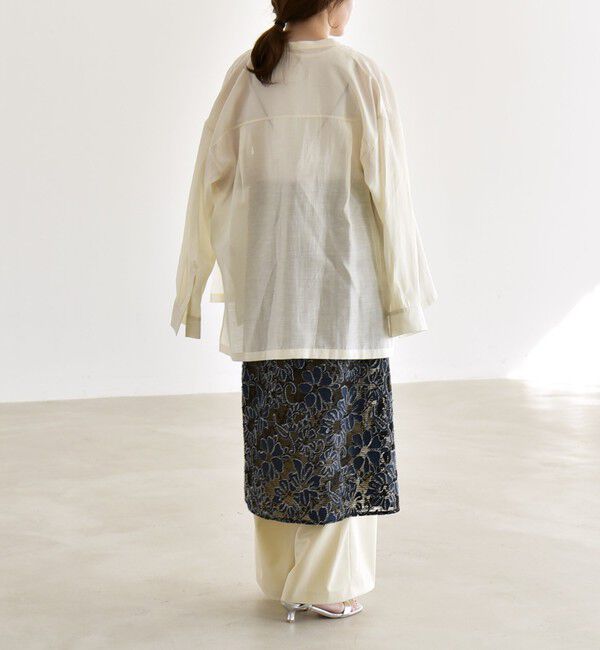 quaranciel「quaranciel:〈手洗い可能〉デニム フラワー レース キャミ ワンピース」|ワンピース|