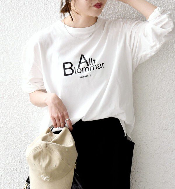 SHIPS any「【SHIPS any別注】monmimi:〈洗濯機可能〉ロゴ プリント ロンTEE 26SS」|Tシャツ・カットソー|