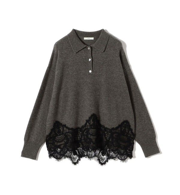 SHIPS for women「【WEB限定】〈手洗い可能〉レーストリム スキッパー ポロ襟 ニット」|ニット・セーター|