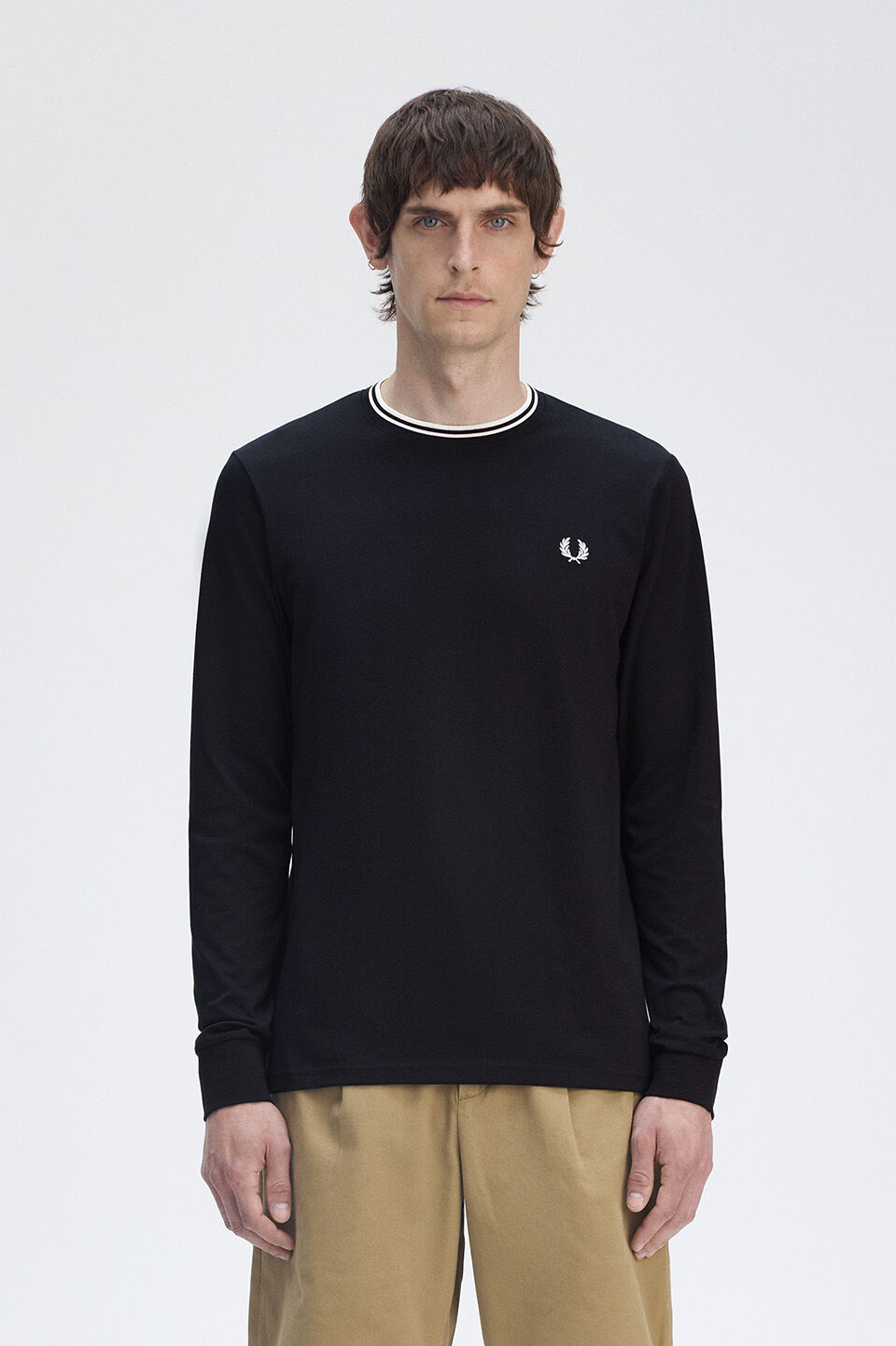 FRED PERRY 「FRED PERRY／Long Sleeve Twin Tipped T-Shirt／ロゴロングスリーブ ツインティップラインTシャツ」|Tシャツ・カットソー|
