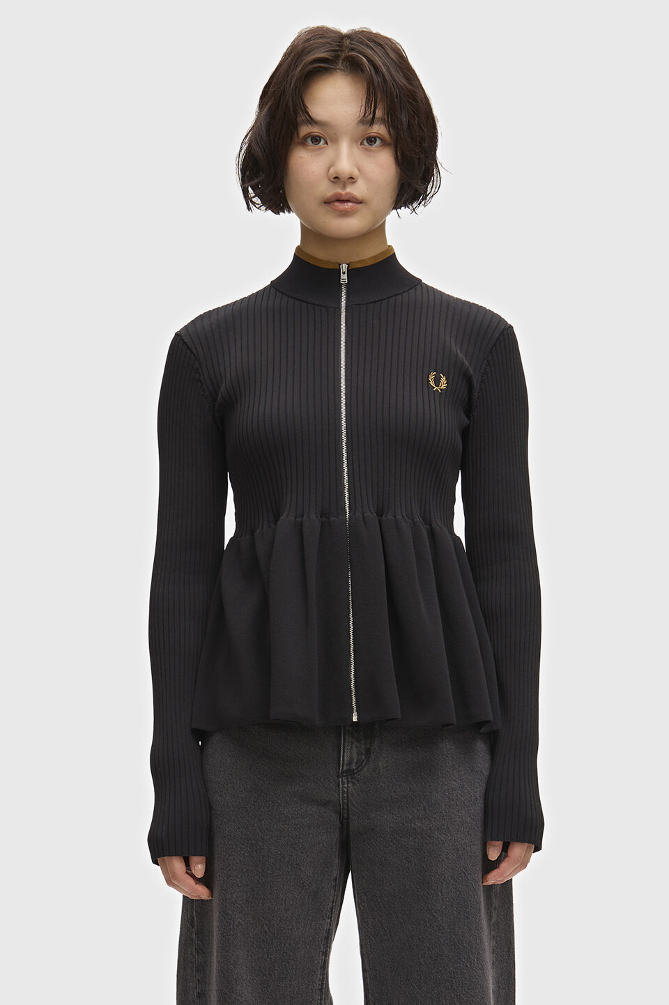 FRED PERRY 「FRED PERRY／Zip-Through Peplum Cardigan／ジップスルーペプラムカーディガン」|Tシャツ・カットソー|
