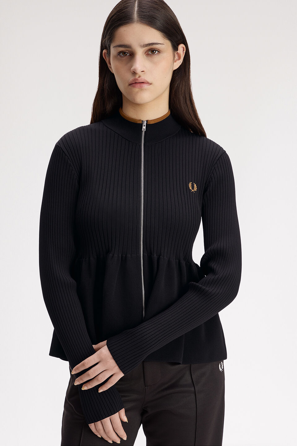 FRED PERRY 「FRED PERRY／Zip-Through Peplum Cardigan／ジップスルーペプラムカーディガン」|Tシャツ・カットソー|