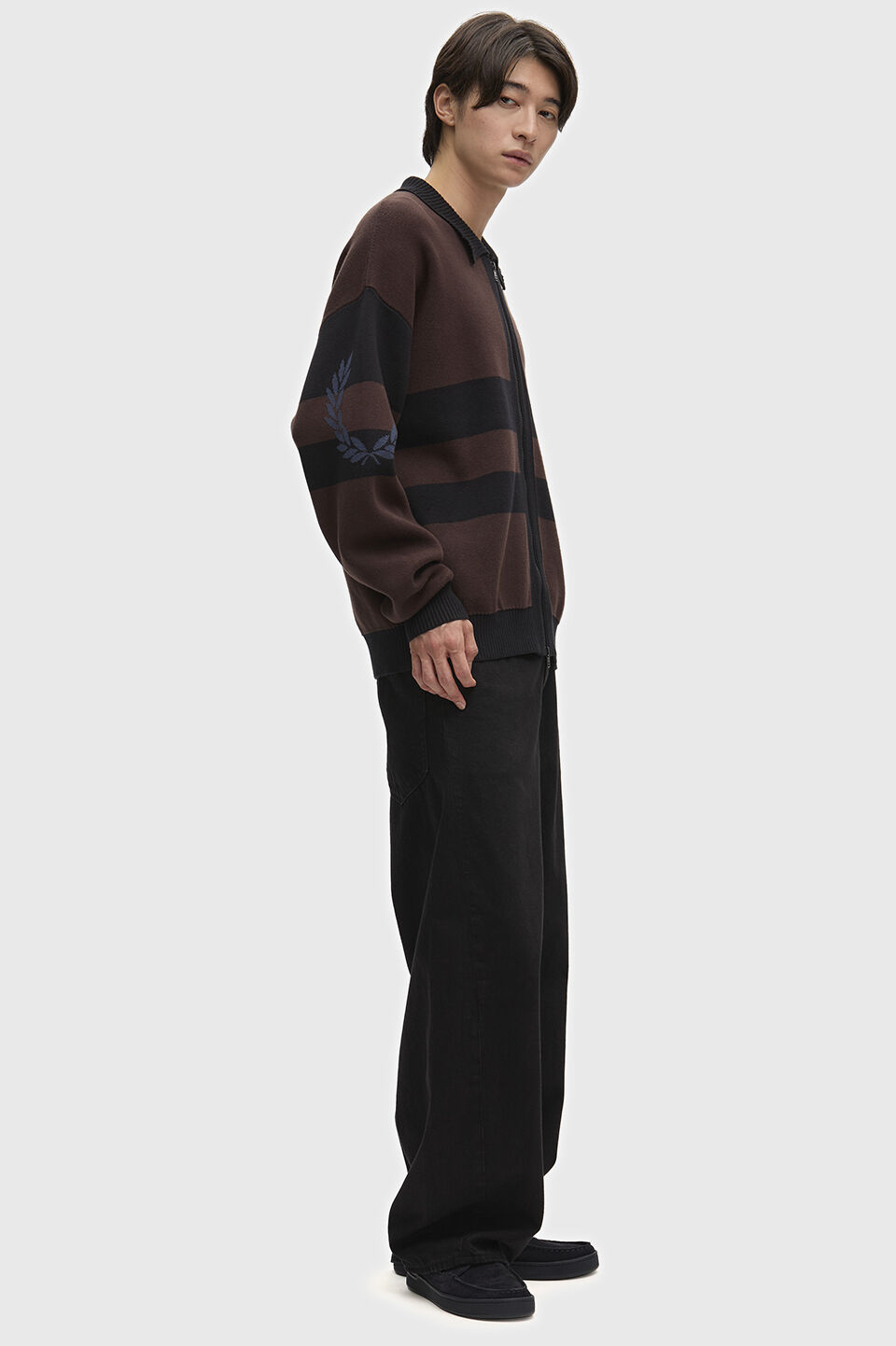 FRED PERRY 「FRED PERRY／TIPPED GRAPHIC ZIP CARDIGAN／ティップライングラフィックジップカーディガン」|カーディガン|