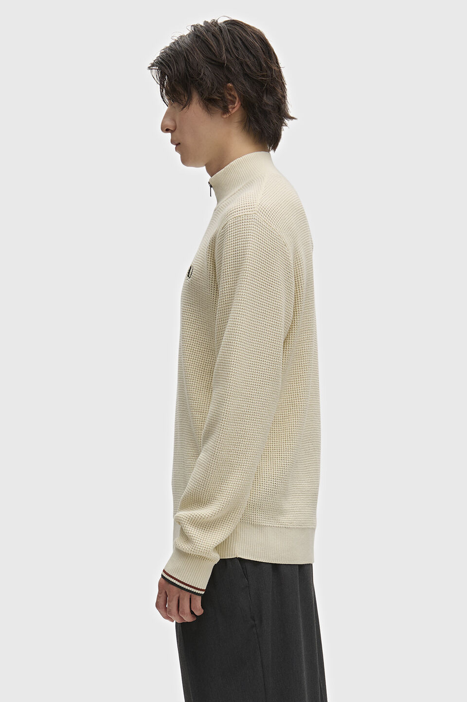 FRED PERRY 「FRED PERRY／Waffle Stitch Half Zip Jumper／ワッフルステッチハーフジップニット」|ニット・セーター|