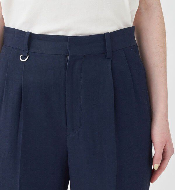 MACPHEE「コットンアセテートツイル タックフレアパンツ」|スラックス|