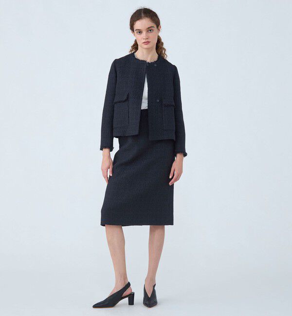 Ballsey「ラメミックスツイード プレーンタイトスカート」|タイト|