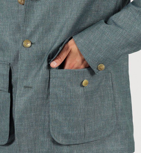 TOMORROWLAND MENS「バンブーシルクコットン サファリジャケット HAVANA DORMEUIL」|ブルゾン・スタジャン|