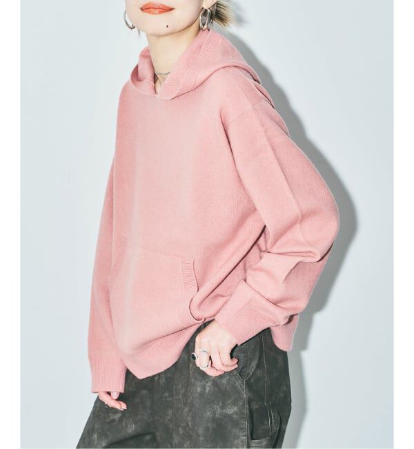  「《予約》HOODIE ニット」|ニット・セーター|ピンク