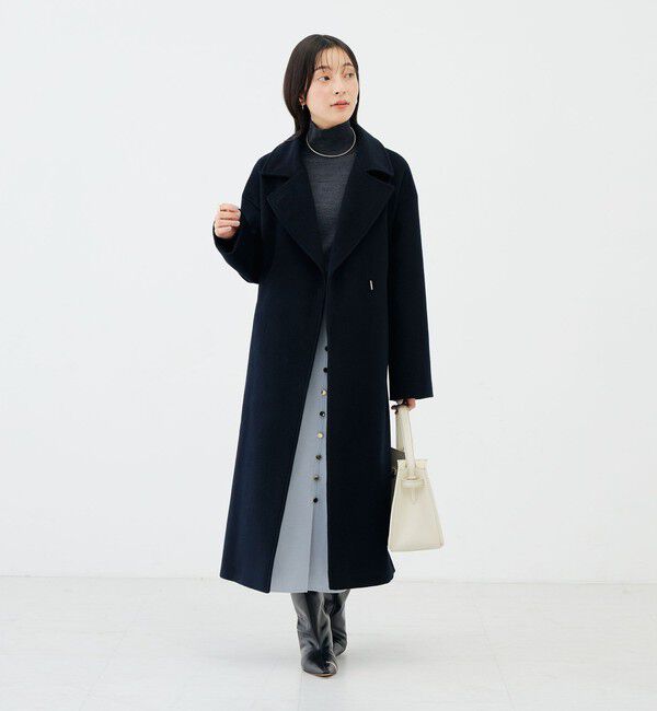NOLLEY'S sophi「アンゴラビーバーベルテッドコート」|その他|ネイビー