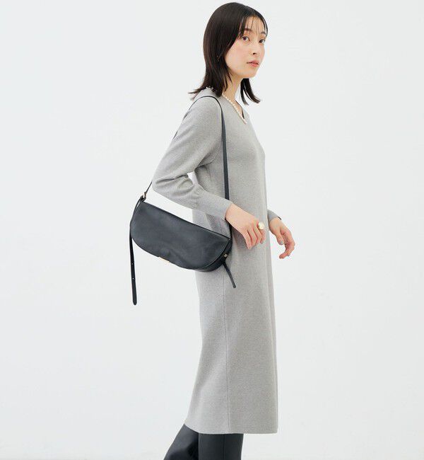 NOLLEY'S sophi「【WEB限定】《手洗い可能》片衿パール総針コクーンワンピース」|ワンピース|
