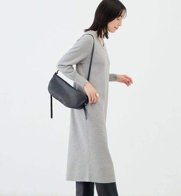 NOLLEY'S sophi「【WEB限定】《手洗い可能》片衿パール総針コクーンワンピース」|ワンピース|