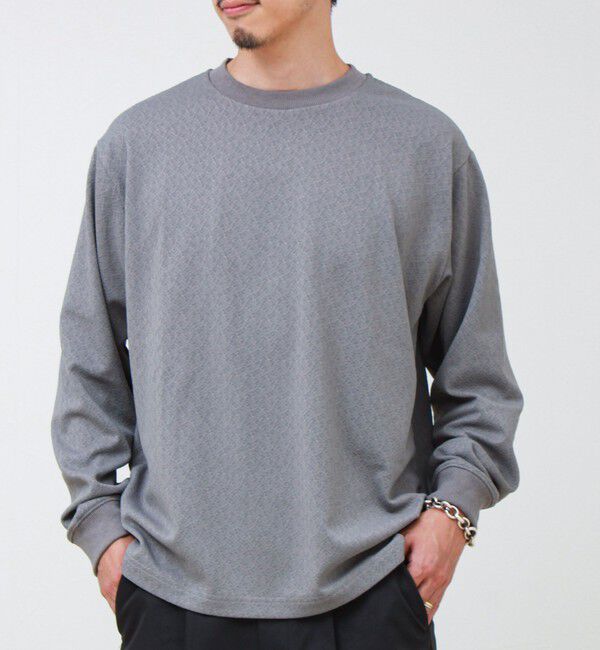GLOSTER「ウォールジャガード リンクス クルーネック ロンT 」|Tシャツ・カットソー|グレー
