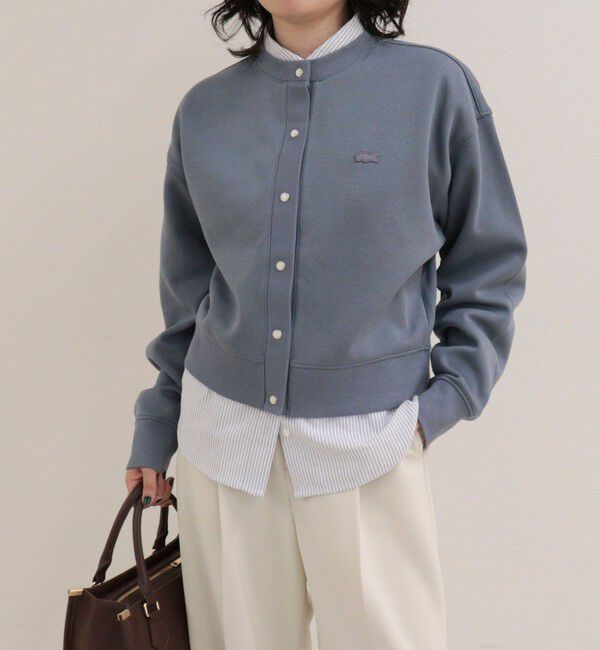 fredy emue「【LACOSTE/ラコステ】ショート丈ダブルフェイスカーディガン」|カーディガン|ブルー