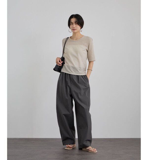 SALON adam et rope'「コットンレーシージャガードハーフスリーブTシャツ」|Tシャツ・カットソー|