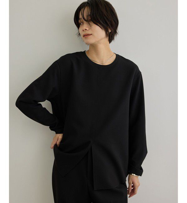 SALON adam et rope'「ダブルクロス プルオーバーブラウス 2 / セットアップ対応・イージーケア」|Tシャツ・カットソー|ブラック(01)