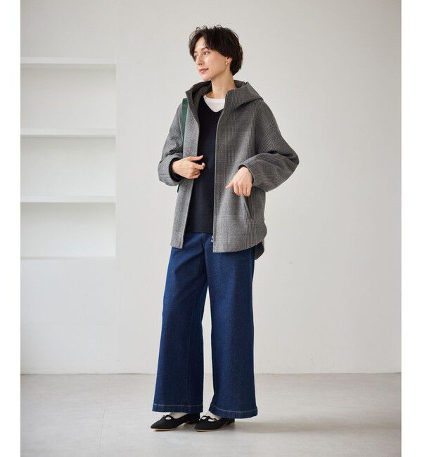 Rope&rsquo;Picnic「【新色追加】ジャージーメルトンシリーズ ジップアップフーデッドコート/無地・チェック/リンクコーデ」|その他|
