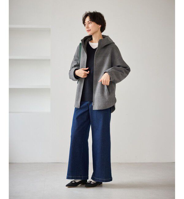 Rope&rsquo;Picnic「【新色追加】ジャージーメルトンシリーズ ジップアップフーデッドコート/無地・チェック/リンクコーデ」|その他|