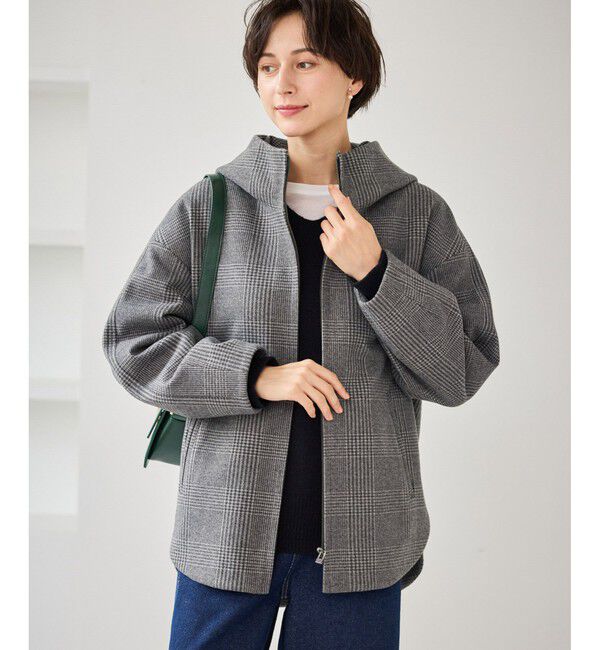Rope&rsquo;Picnic「【新色追加】ジャージーメルトンシリーズ ジップアップフーデッドコート/無地・チェック/リンクコーデ」|その他|