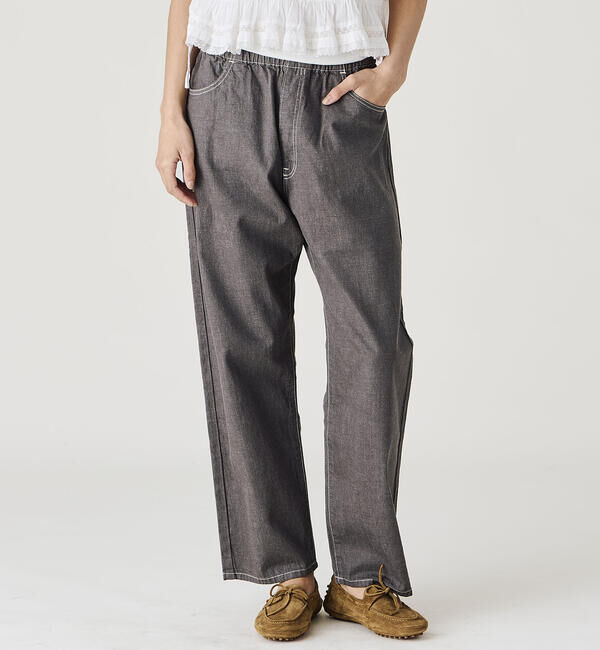 DANTON「DANTON | カラーデニム イージーパンツ WOMEN」|デニム|CHARCOAL