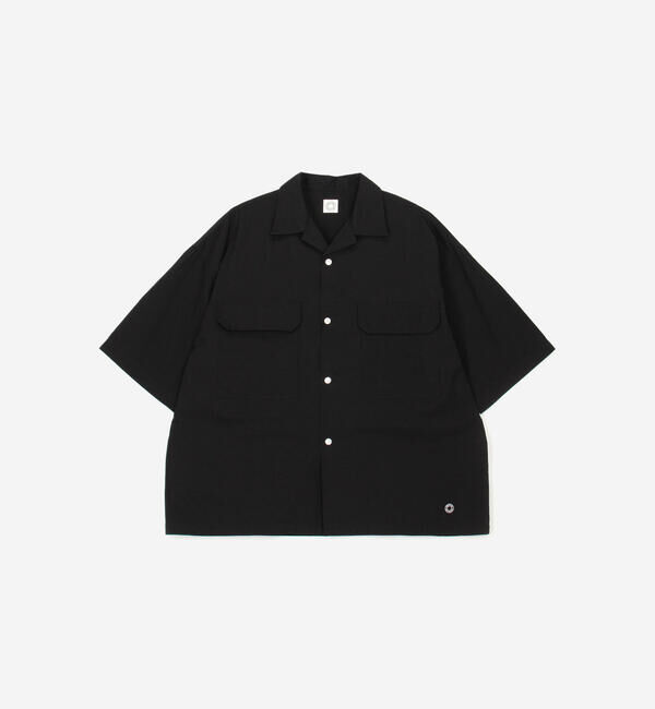 ORCIVAL「ORCIVAL | コットンリネン オープンカラー半袖シャツ MEN」|シャツ・ブラウス|BLACK