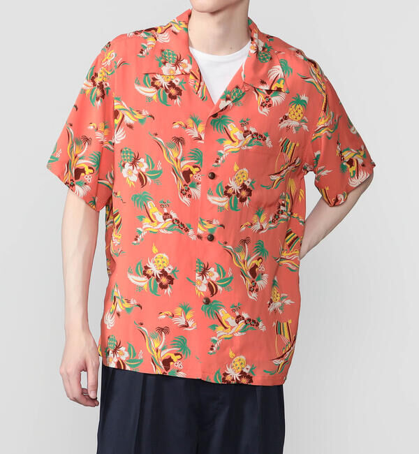  「SUN SURF | 半袖ハワイアンシャツ "ISLAND TRIP" MEN」|シャツ・ブラウス|RED
