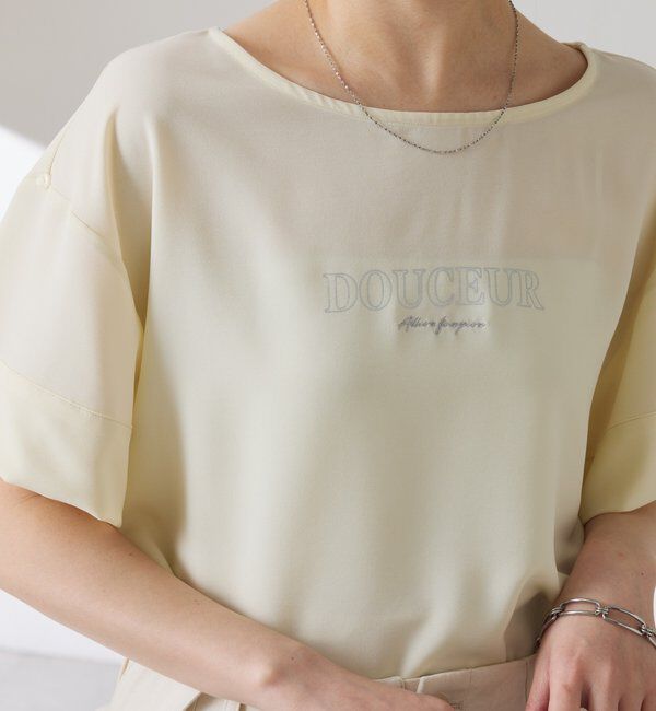  「【袖をアレンジできる】袖アレンジジョーゼットロゴTシャツ」|Tシャツ・カットソー|レモンイエロー