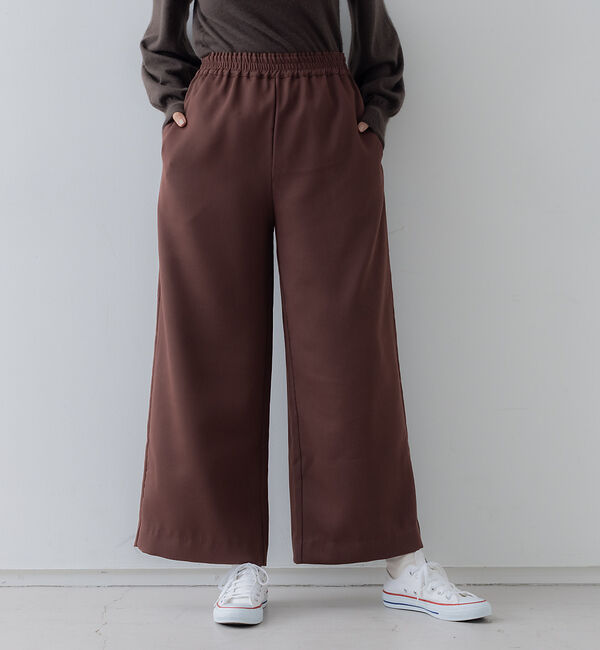 collex「微光沢リラックスワイドパンツ」|その他|ブラウン