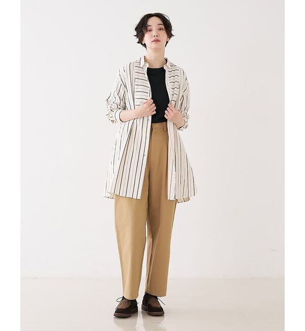 collex「バックギャザーストライプブサムロングシャツ」|シャツ・ブラウス|