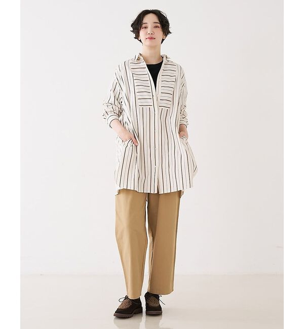 collex「バックギャザーストライプブサムロングシャツ」|シャツ・ブラウス|