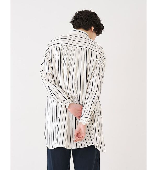 collex「バックギャザーストライプブサムロングシャツ」|シャツ・ブラウス|