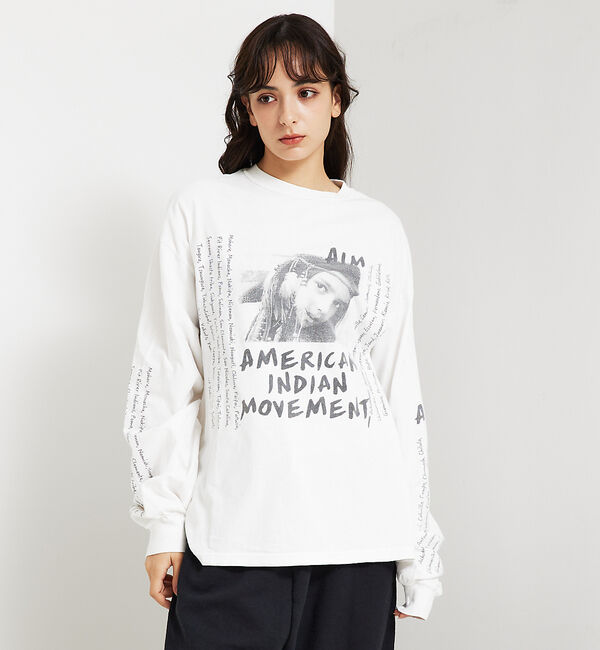 ABAHOUSE「【REMI RELIEF / レミ レリーフ】 INDIAN天竺ロングTシャツ/」|Tシャツ・カットソー|ホワイト
