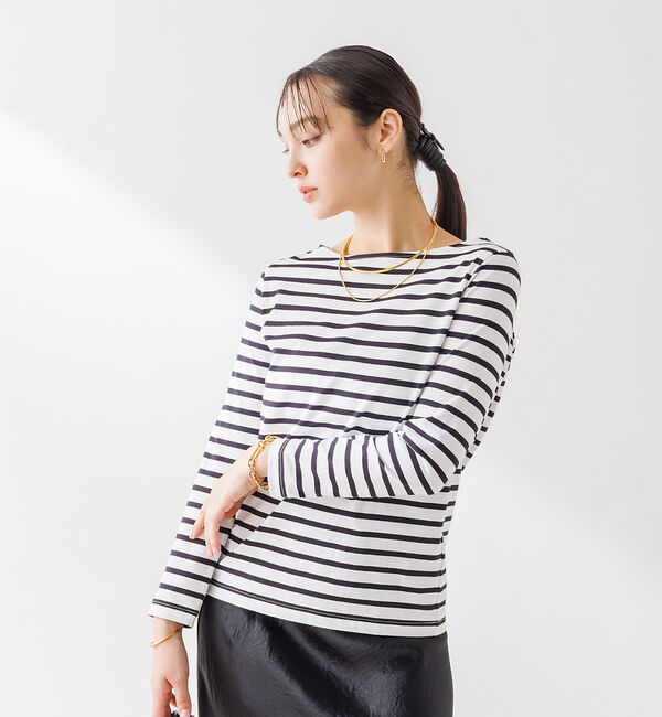 Rouge vif「バックVボーダー ロンT」|Tシャツ・カットソー|