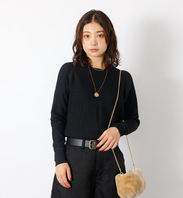 Rouge vif「【JEMORGAN / ジェーイーモーガン】ワッフルラグランロンＴ / パック入」|Tシャツ・カットソー|