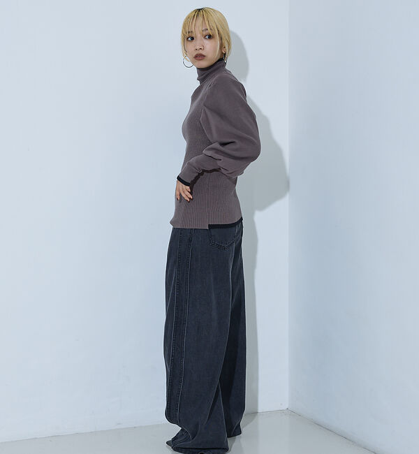 NOMINE「ボリュームスリーブタートルニット」|ニット・セーター|