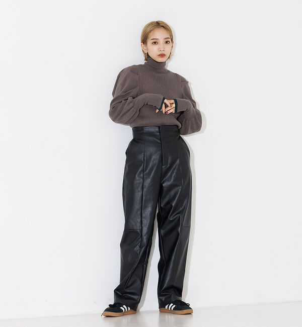 NOMINE「フェイクレザーハイウエストパンツ」|その他|