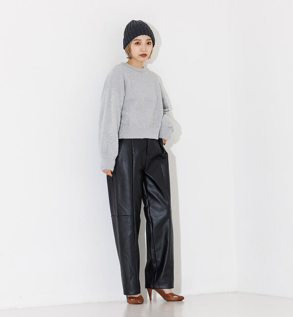 NOMINE「フェイクレザーハイウエストパンツ」|その他|