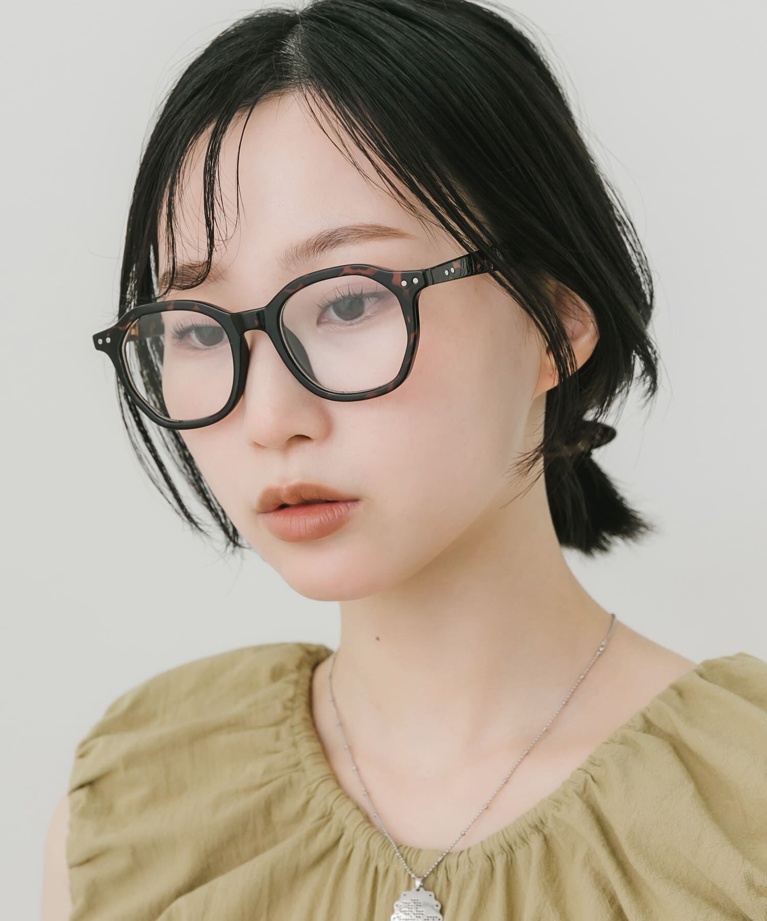 SMELLY「オクタゴンフレームダテメガネ」|メガネ|ブラウン系その他
