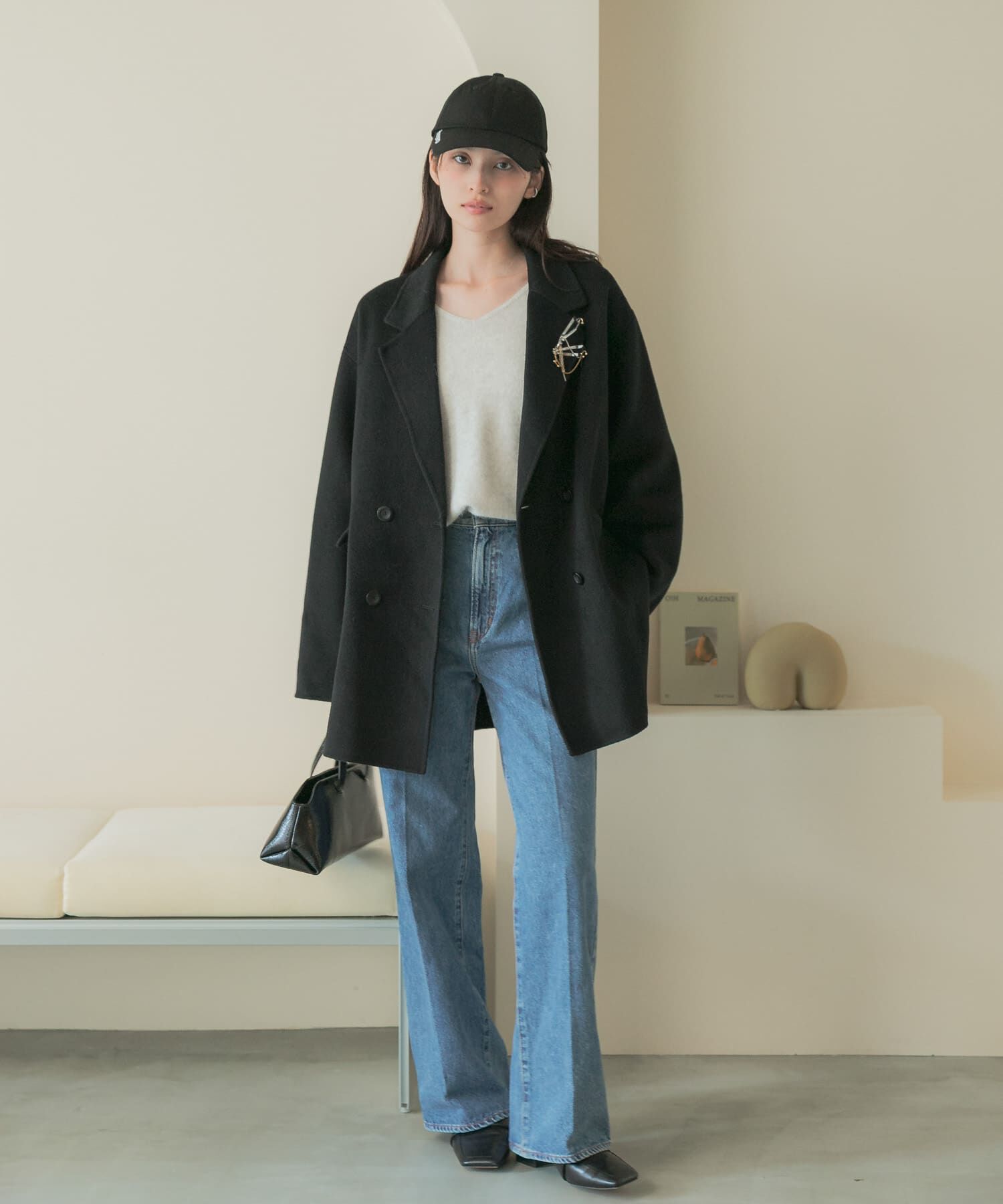 URBAN RESEARCH ROSSO「カシミヤビーバージャケットコート」|チェスターコート|