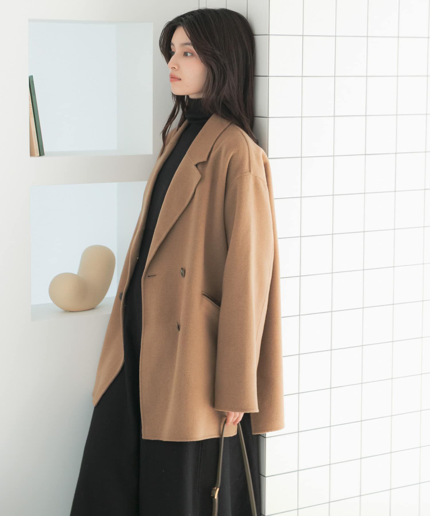 URBAN RESEARCH ROSSO「カシミヤビーバージャケットコート」|チェスターコート|キャメル