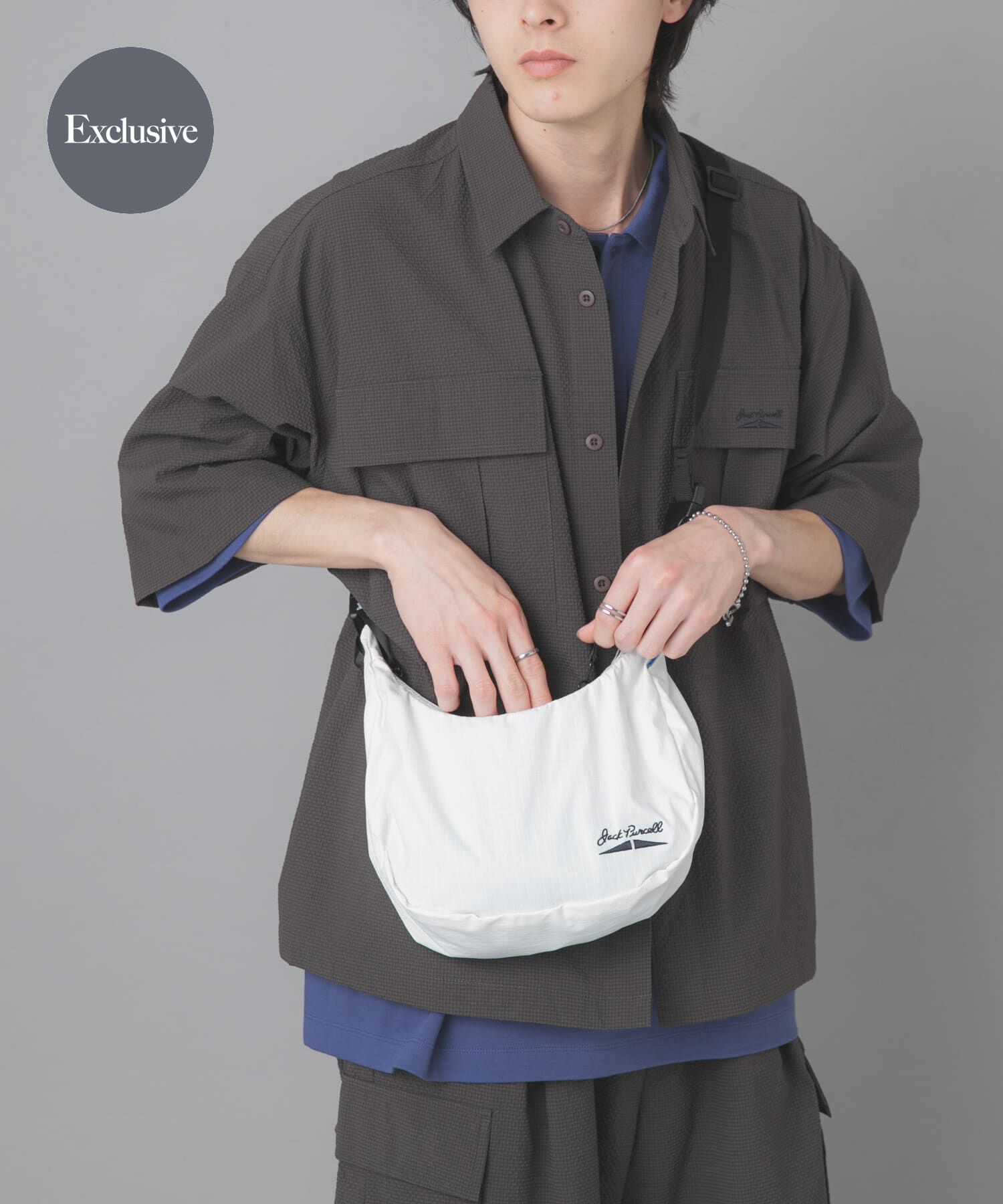 SENSE OF PLACE by URBAN RESEARCH「『別注』Converse&times;SENSE OF PLACE　JACKPURCELLショルダーバック」|ショルダー・メッセンジャー|ホワイト