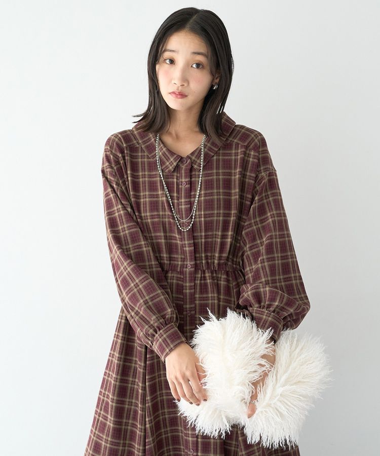 earth music&ecology「マルチウェイチェックシャツワンピース」|ワンピース|