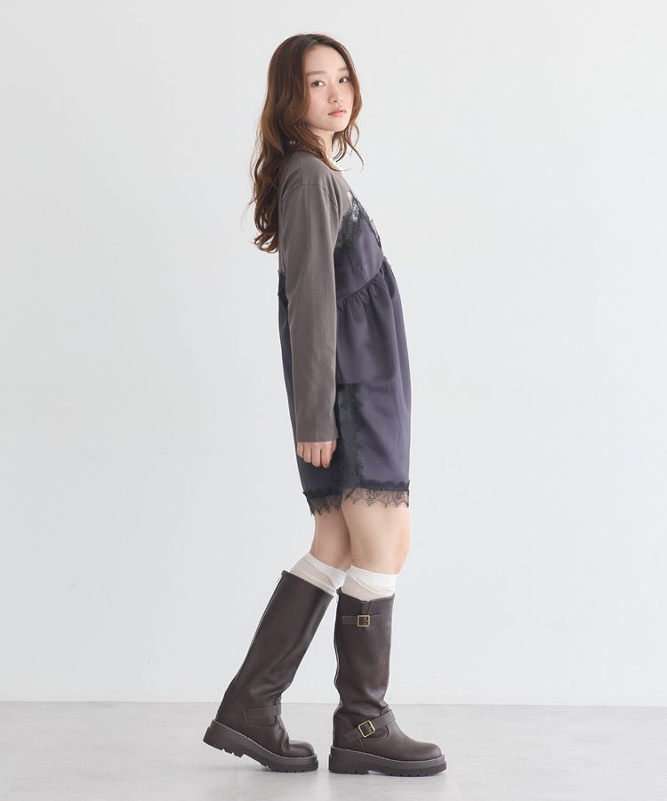 earth music&ecology「サテンドッキングミニワンピース」|ワンピース|