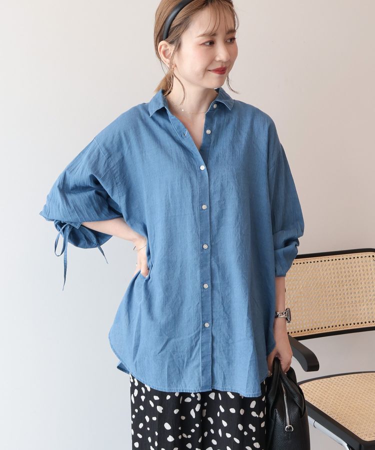 AMERICAN HOLIC「ガーメントウォッシュアソートギャザーシャツ」|シャツ・ブラウス|Indigo