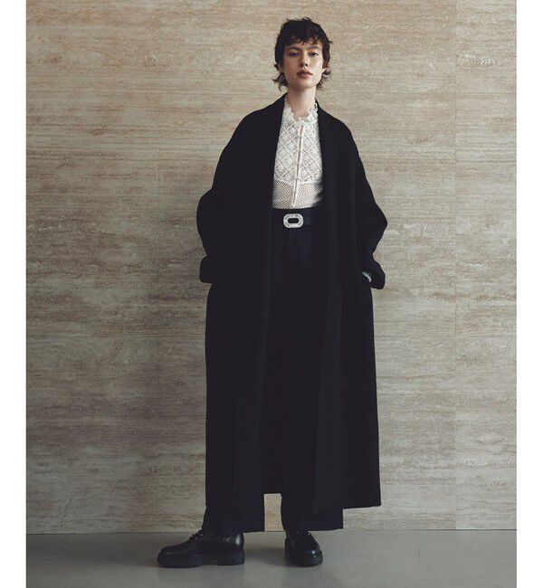 LOULOU WILLOUGHBY「【LOULOU WILLOUGHBY】MTRカシミヤロングコート」|ダッフルコート|ブラック
